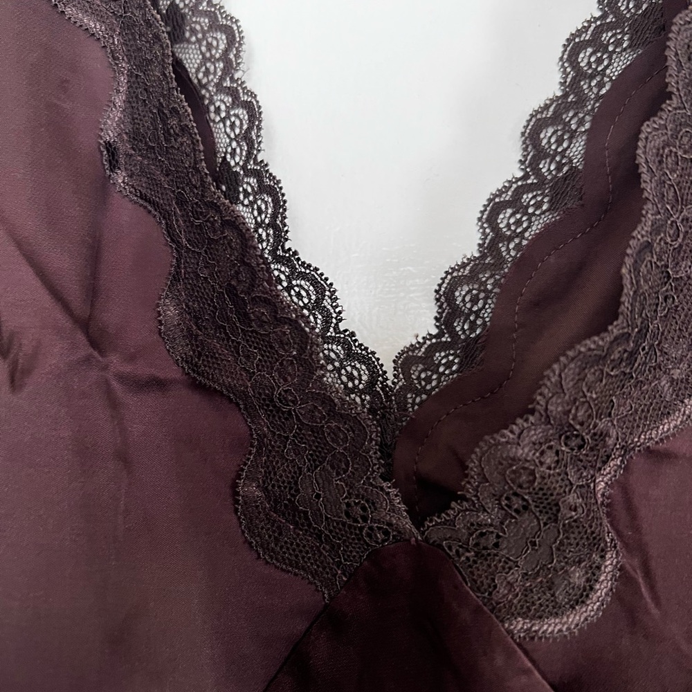 GAP Satin Lace Trim V-neck Maxi Slip Dress - Picture 7 of 9